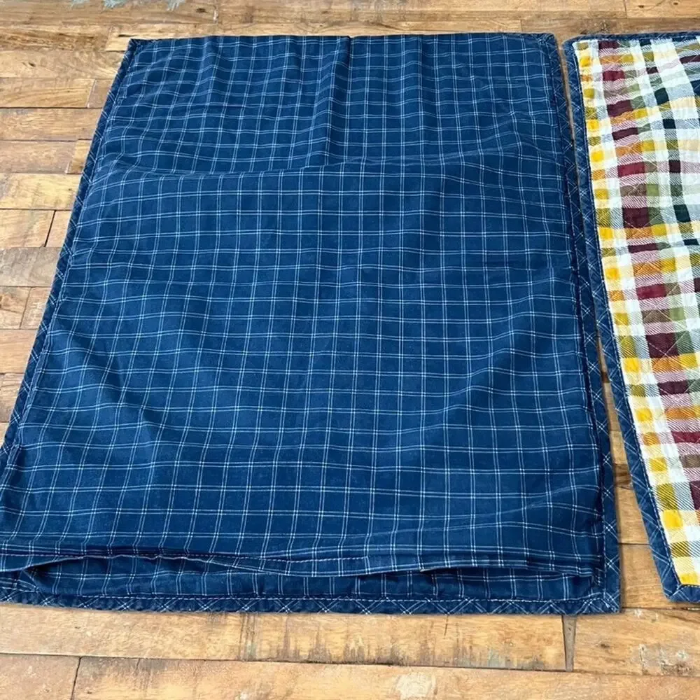 Sonoma Pillow Shams Set of 2 Standard 100% Cotton Multicolor Plaid Quilted